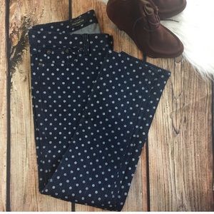 J Crew Toothpick Ankle Polkadot Jeans, waist 29